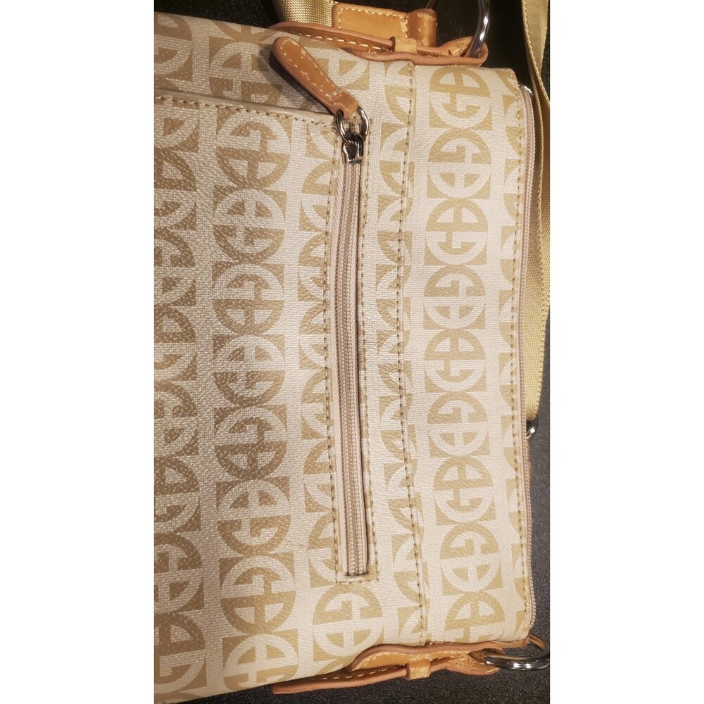 Giani Bernini Purse Tan Brown Logo Crossbody Bag Organizer Handbag #032126a